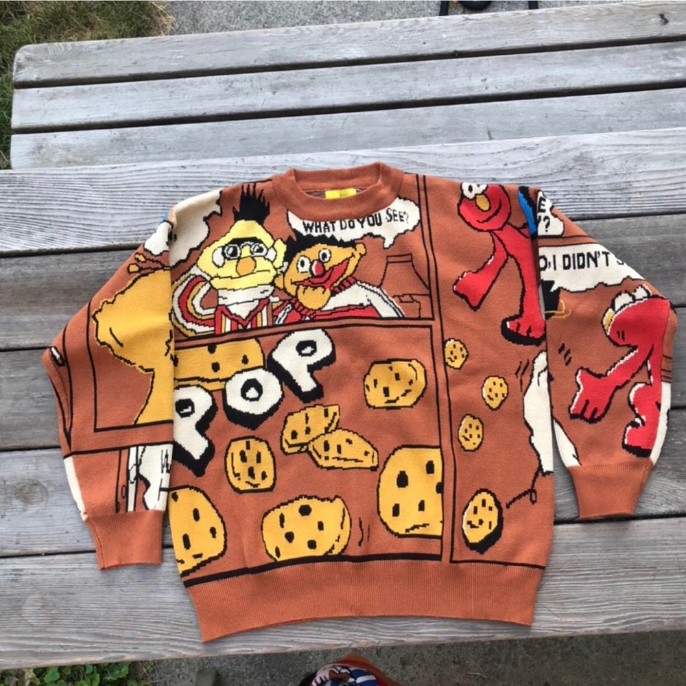 Sesame Street Bert and Ernie knit sweater.